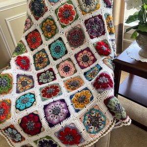 Crochet granny Square blanket